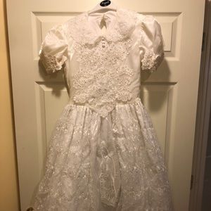 Girl’s Junior Bridal Dress with lace and beading